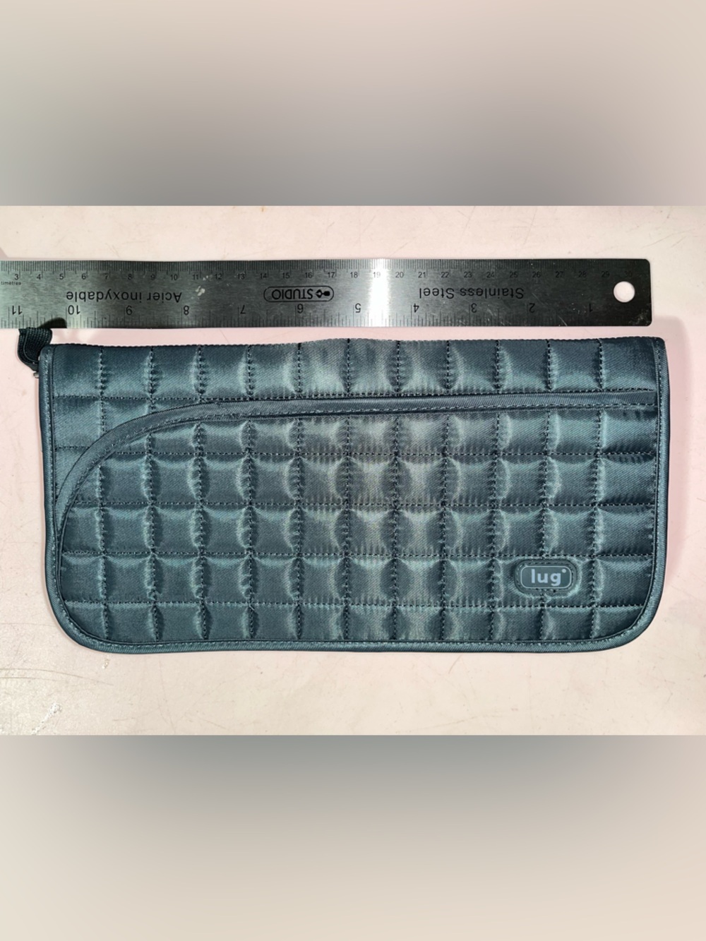 lug Quilted Travel Pouch in Teal Blue